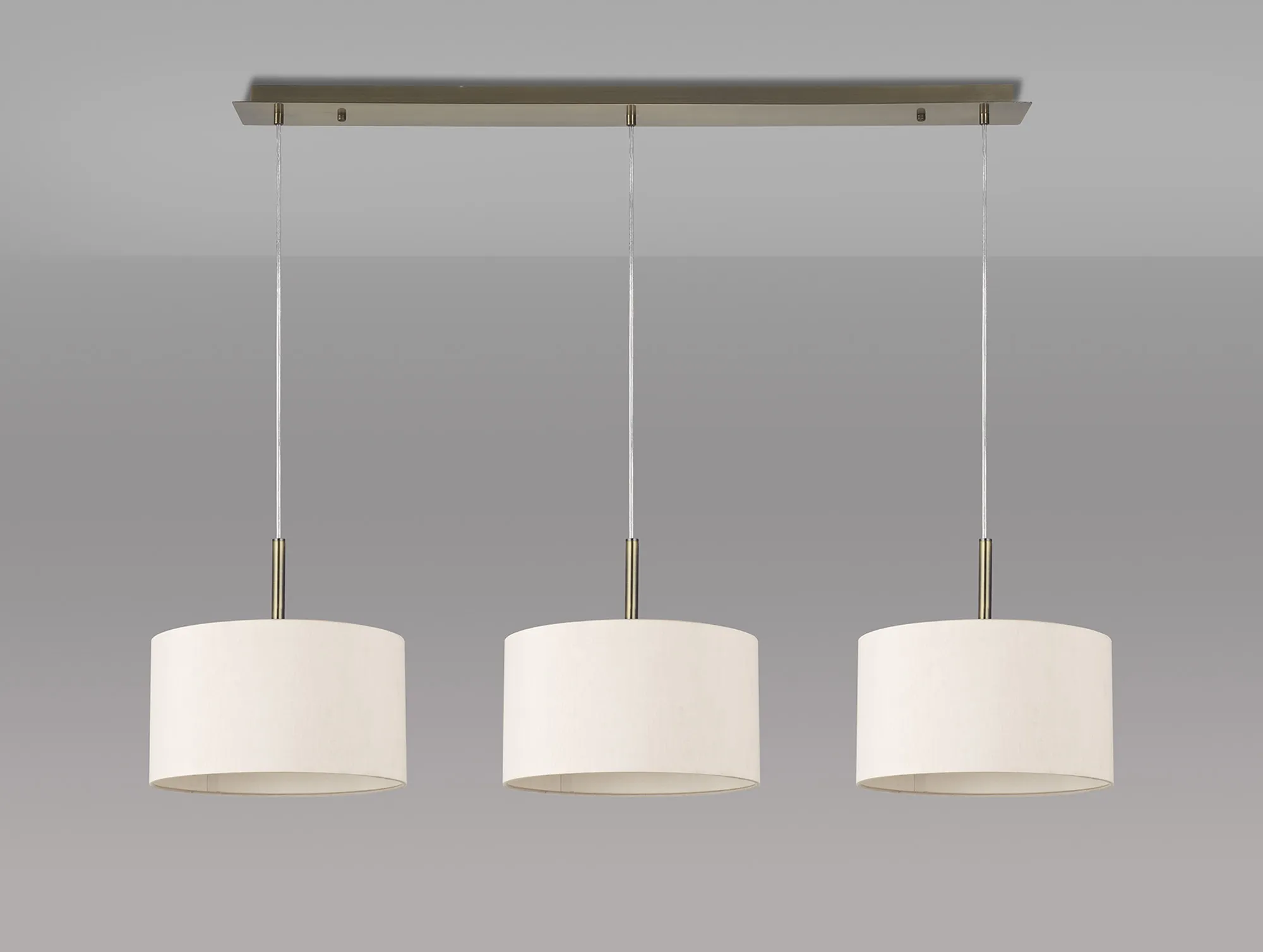 Baymont 30cm Shade 3 Light Pendant Antique Brass, Nude Beige/Moonlight DK0570  Deco Baymont AB NU
